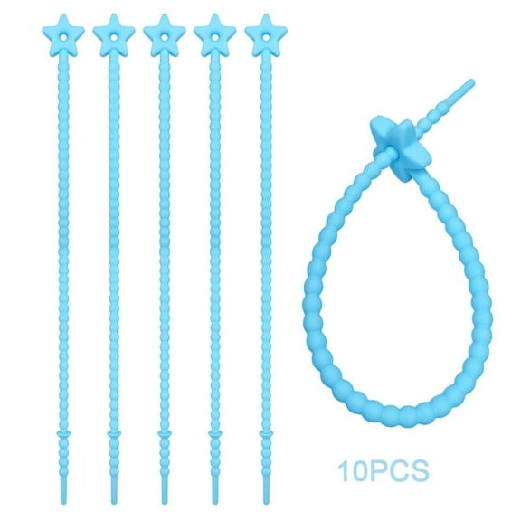 10pcs Colorful Self-locking Key Chain Jewelry Lanyard Cable Tie Silicone Rope Bag Pendant Gifts COLOR 6