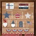 thumbnail image 3 of Nkmbld 13PC 4th of July Table Wooden Ornaments Patriotic Tiered Tray Decor Farmhouse Wooden Block Signs for Tabletop Decor Home Kitchen Office Desk Shelf, 3 of 8