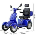 thumbnail image 3 of QEEKA Heavy-Duty All Terrain 4-Wheel Mobility Scooter, Blue, 500 lb Limit, 3 of 8