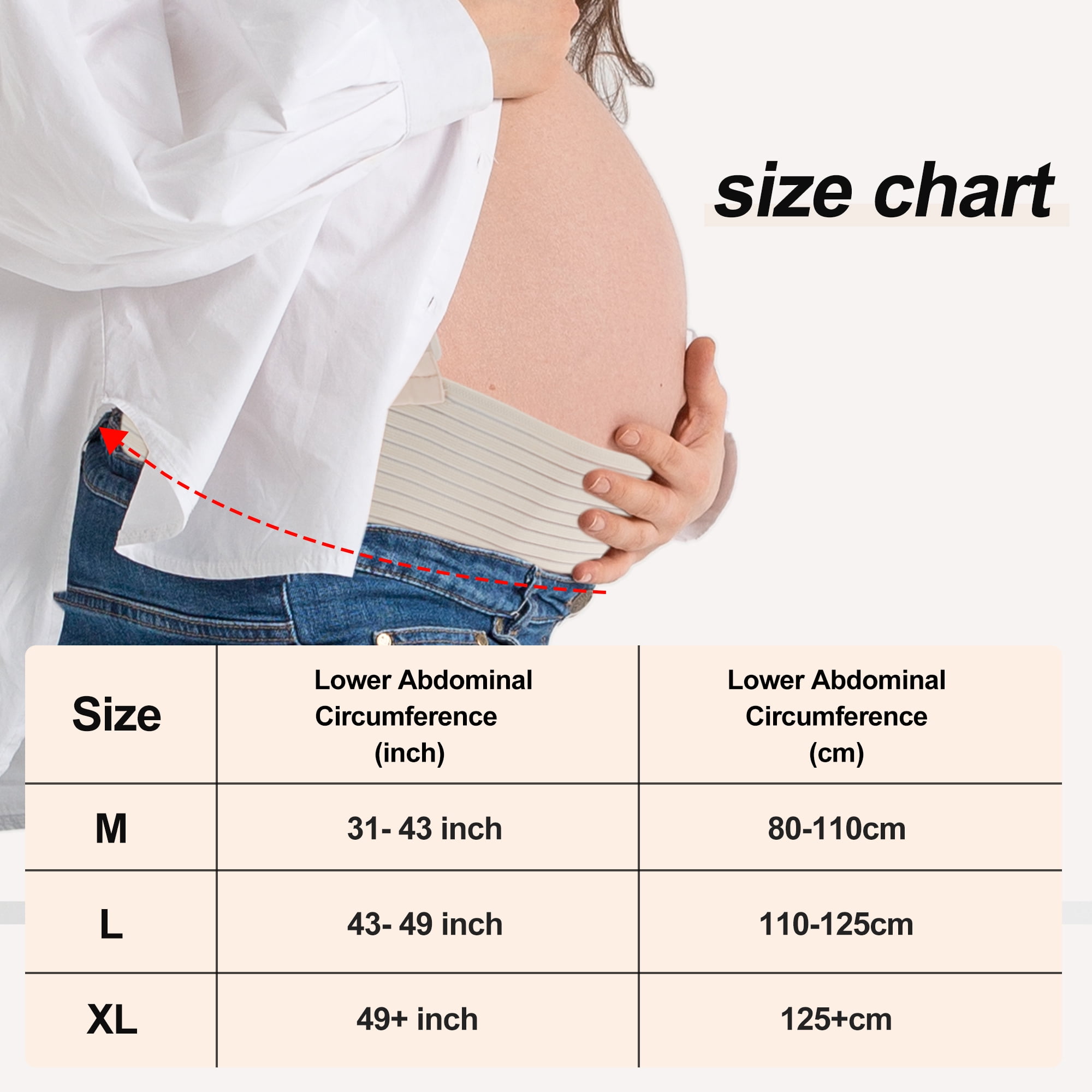 Unique Bargains Maternity Belly Band with Adjustable Straps 1 Pc Large Apricot