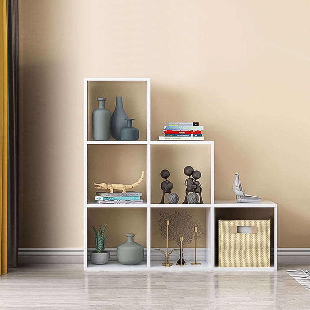 Kepooman Wood 6 Cube Organizer Storage, Modern Open Bookcase Bookshelf Cabinet, White Kepooman Wood 6 Cube Organizer Storage, Modern Open Bookcase Bookshelf Cabinet, White