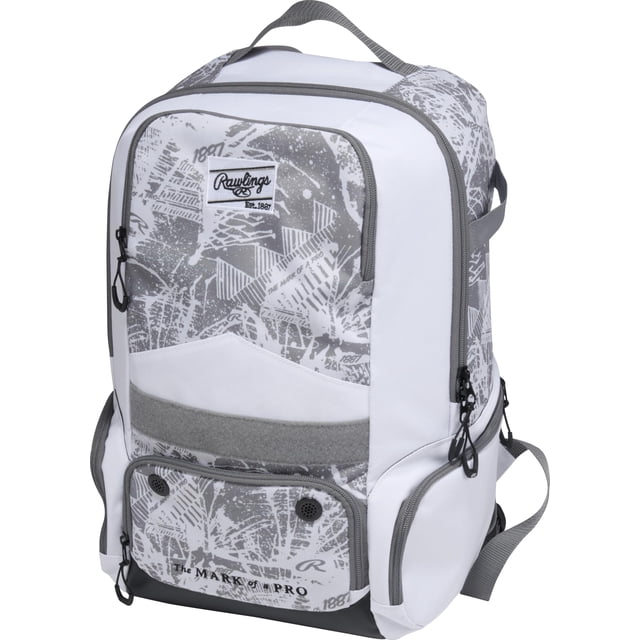 Mochila Deportiva Rawlings Blanca con Almacenamiento Doble para Bate