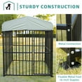 thumbnail image 2 of MEETWARM Large Outdoor Dog Kennel, Metal Heavy Duty Pet Playpen, Rust-Resistant Outdoor Dog Fence with Anti-UV & Waterproof Top Cover and Secure Lock for Backyard, 5'L x 5'W x 6'H, 2 of 7