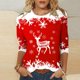 thumbnail image 2 of Camisas Navideñas Para Mujer Moda Blusa de Manga Tres Cuartos Cuello Redondo Casual Chriatmas Impreso Tops Odeerbi ODB200496, 2 of 5
