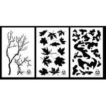 3Pack! Spray Paint Camouflage Stencils 14"  Gnarly Branch - Leafy Maple - Army