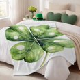 thumbnail image 3 of Throw Blanket Fleece Throw Blanket 40x50in, St Patrick's Day Clovers Lucky Leaf Soft Lightweight Bed Blankets Green Irish Shamrock Fuzzy Couch Blankets for All Season, 3 of 9