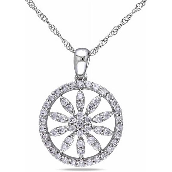 Everly Women's .5CT TW Diamond 14k White Gold Pendant