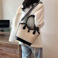 thumbnail image 3 of Bolso Hombro Elegante para El Paja Mujeres PU Cuero Compra Compras Fiesta, 3 of 8