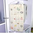 thumbnail image 3 of Hanging Jewelry Organizer Bag (40-Pockets) & 20 Magic Tape Hook Storage Bag Closet Storage for Portable Travel, Rings, Earrings, Necklaces, Clear PVC Plastic Windows, Roll-Up (Beige), 3 of 7