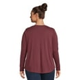 thumbnail image 5 of Terra & Sky Women's Plus Size V-Neck Tee with Long Sleeves, 3-Pack, 5 of 6