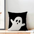 thumbnail image 3 of Halloween Decor Pillow Covers 18x18 Inch Set of 2 Black and White Ghost Boo Throw Pillows for Couch Halloween Indoor Outdoor Farmhouse Decorative Cushion Case for Sofa Bed Decorations, 3 of 6