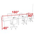 thumbnail image 2 of Three Person Blue Divider Office Workstation Desk Set, #OT-SUL-SPB7, 2 of 2