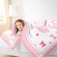 thumbnail image 3 of Manfei Kawaii Bow Letter C Monogrammed Twin Comforter Sets 3-Piece for Teens Female,Cute Bowtie Alphabet Bedding Set for Kids Girls,Pink Reversible,Ultra Soft Home Decor, 3 of 6