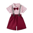 thumbnail image 3 of Baby Boys Valentines Day Outfit Hearts Printed Short Sleeve Cartoon Shirt Top Shorts Valentine Clothing Sets 2Pcs Casual Outfit for Toddler Boys 5T, 3 of 8