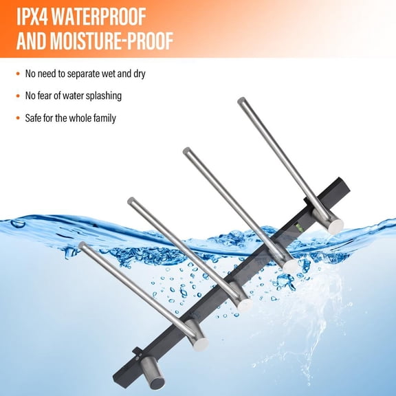 Towel Rack Warmer 4 Bar Stainless Steel Heated Towel Rail LED Display Electric Towel Warmer Bathroom Towel Warmer with Timer for Home Hotel