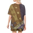 thumbnail image 3 of Conjunto de Pijama de las Mujeres de Moda Casual Color Sólido Manga Corta Cuello Redondo Top Y Pantalones, 3 of 6