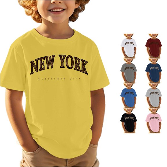 Boys And Girls Printed Top Children Casual Sports Comfortable Loose Cute Short Sleeved T Shirt Kids Loose Fit Basic Tees