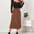 thumbnail image 2 of Falda De Otoño, Falda Ceñida De Cintura Alta, Tela De Poliéster, Botones De Longitud Media, Limpieza Conveniente Para Fiestas ANGGREK Otros, 2 of 7