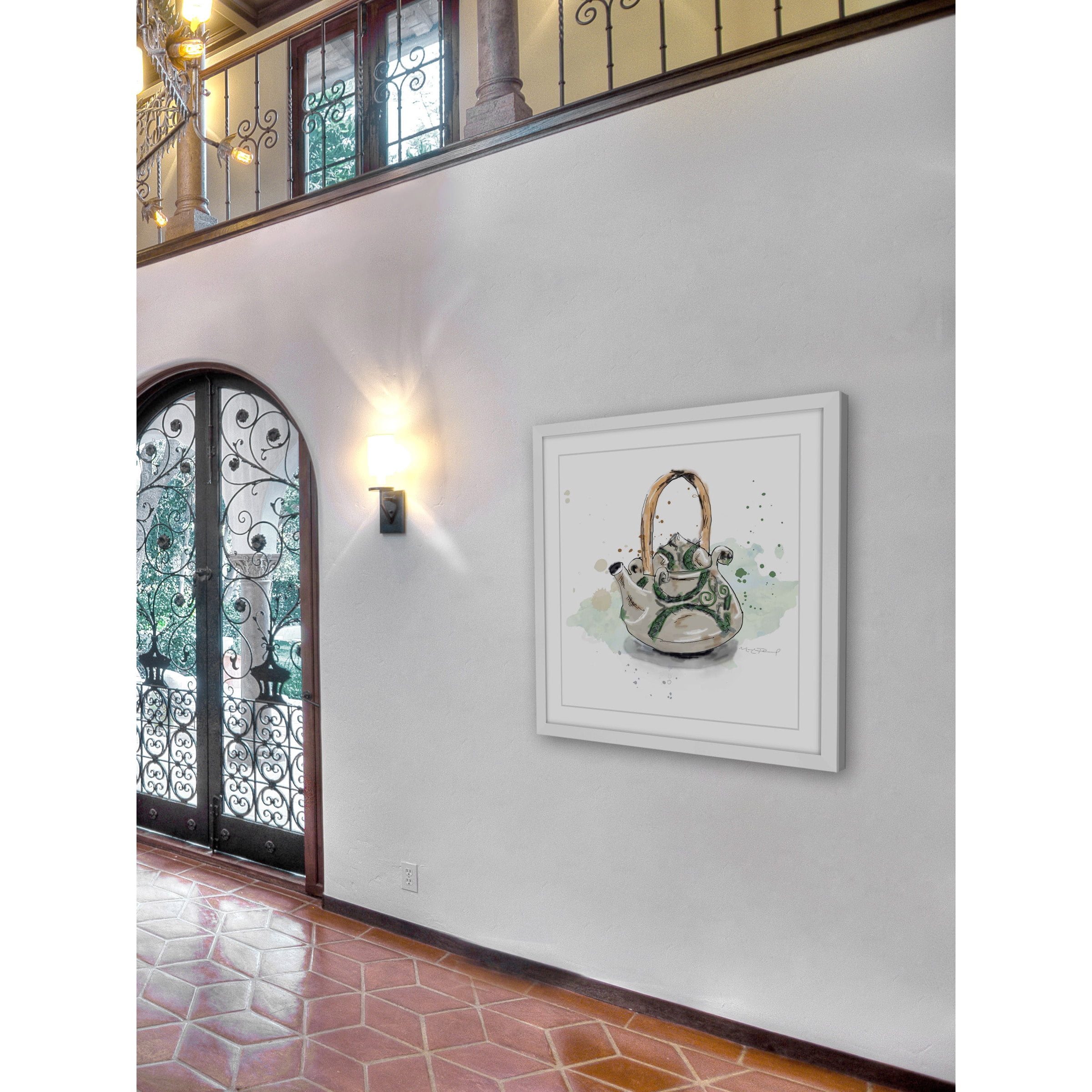 Marmont Hill "Theiere" By Marie-Eve Pharand Framed Painting Art Print, 32.0" x 1.5"