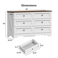 thumbnail image 5 of 6 Drawers Dresser for Bedroom, 52" White Wood Chest of Drawers with Metal Vintage Handle, Farmhouse Storage Dressers Organizer TV Stand for Living Room, Hallway, 5 of 8