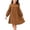 Brown, variant on OGLCCG Girls Lantern Long Sleeve Dress Kids Flowy Pleated Crewneck A-Line Fall Dresses Birthday Princess Dress(Army Green,7-8 Years)