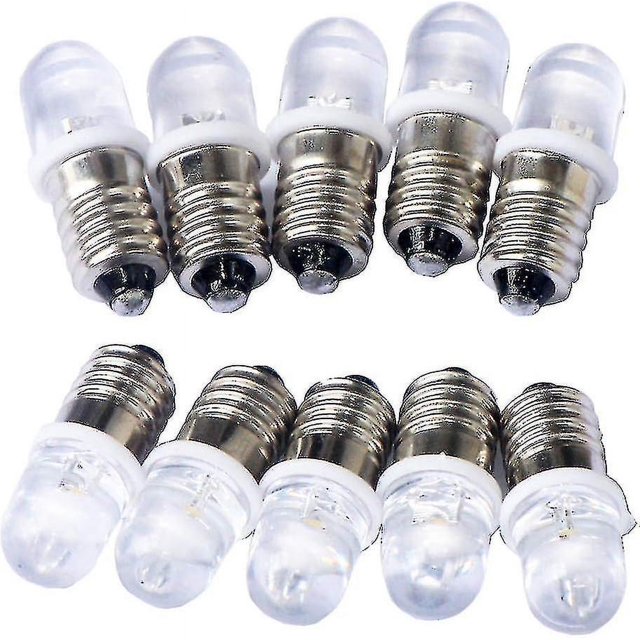 10 bombillas LED E10 de 12 V, color blanco cálido