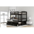 thumbnail image 5 of CoSoTower Twin Over Twin Wood Bunk Bed With Trundle And Drawers, Espresso, 5 of 9