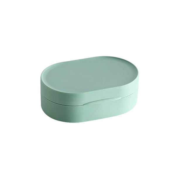 Bewildely Caja de almacenamiento de cepillos con tapa organizadora a prueba de fugas a prueba de polvo estuche portátil contenedor ducha al aire Cocina y Comedor Verde