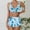 Blue~, variant on Jjayotai No Boundaries Women's Tie Dye Ruched Bikini Sets, Cross Front V Neck Swimwear, Women Bathing Suits 2 Piece, High Waist Swimsuit with Shorts Blue~ XXL