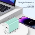 thumbnail image 7 of 3 Pack Hootek USB C Charger Block Fast Charging Adapter 20W Wall Charger Quick Charger Brick USB Charger Block Fast Charger Plug Phone Charger Compatible with iPhone 15 Sumsung Galaxy, Android,Green, 7 of 7