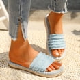 thumbnail image 2 of Xijirk Women Sandals Open Toe Design Wide Straps Flat Sole Versatile Fashion Casual Styling Women Sandals for Everyday Wear Spring Summer and Daily Use,Light Blue,8.5, 2 of 9