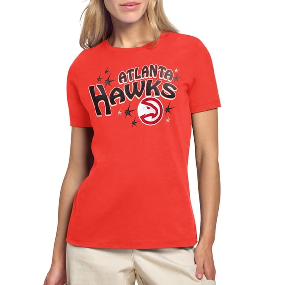 Women's Starter Red Atlanta Hawks Fireworks T-Shirt