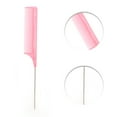thumbnail image 3 of Unique Bargains 3pcs Women Close Teeth Rat Tail Comb for Curly Straight Wavy Wet Thin Hair ABS Pink, 3 of 3