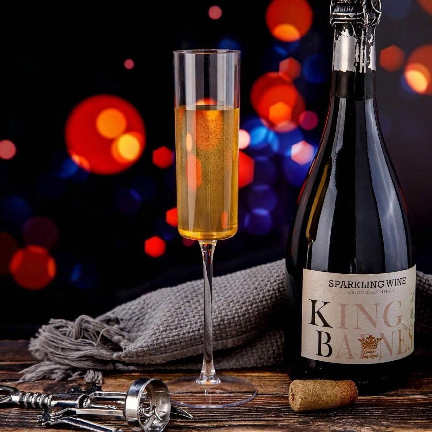 36 Pack Plastic Champagne Flutes - 6 Oz Disposable Champagne Glasses - Square Clear Plastic Toasting Glasses for Party Birthday Anniversary Wedding