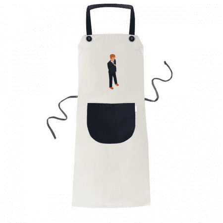 

Businessman Merchant Employer Commercial Apron Adjustable Bib Cotton Linen BBQ Kitchen Pocket Pinafore