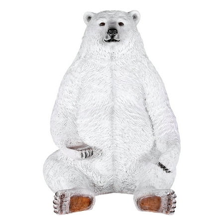 Seated Kuan Yin Statue - Sitting Pretty Oversized Polar Bear Statue with Paw Seat
