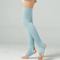 thumbnail image 2 of Women Yoga Stockings Open Heel Ribbed Knit Thigh High Leg Warmers for Ballet Dancing Lounging, 2 of 8