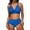 Blue, variant on Swimwear Bikini Sets for Women High Waist Summer Beach Swim Bathing Suits V Neck 2 Piece Swimsuit Blackish Green L