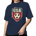 thumbnail image 2 of USA Soccer Grunge Emblem Women's Navy T-shirt, 2 of 3