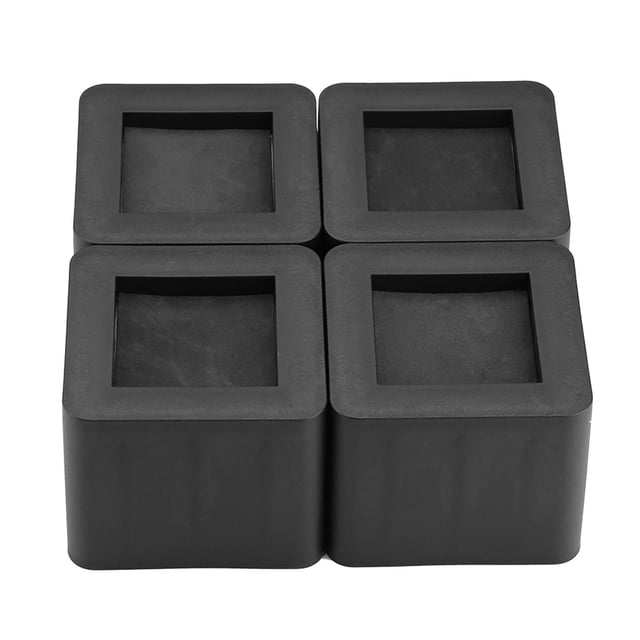 Juego de 4 elevadores de patas para muebles de plástico PP, antideslizantes, para mesa, escritorio, cama, sofá, color negro