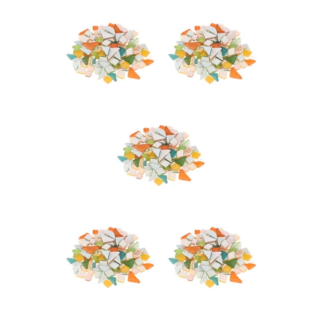 kurtrusly Beautiful Mosaic Tiles Assorted Craft Glass Pieces Stones Artistic Orange 1-2cm 5Set