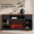 thumbnail image 6 of Fireplace TV Stand for 70inch TVs, LEGAHOME Modern 63" TV Stand with 30" Fireplace, Entertainment Center with Storage Drawers, Brown Tabletop and Black Cabinet, 6 of 9