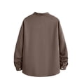 thumbnail image 7 of GUZOM Mens UPF 50+ Sun Protection Shirt 100% Cotton Lightweight Long Sleeve Stand Collar Casual Button Down Brown,Size M, 7 of 7