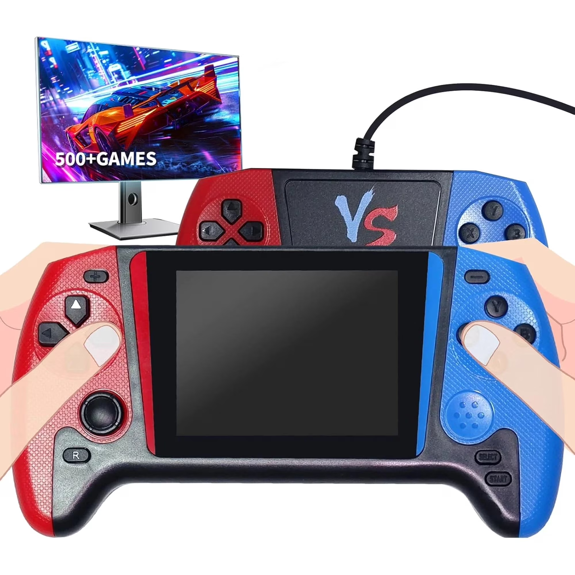 New model Retro handheld portable game console, 3.5-inch HD screen, two-player retro game console, two controllers | Compatible with TV/PC/Projector, perfect for holidays and cozy moments
