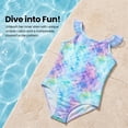 thumbnail image 5 of Mermaid Scale Print One Piece Swimwear Cosplay Bathing Suits Cute Kids Princess Beach Swimsuit for Kids Girls 7-8 Years, 5 of 11