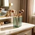 thumbnail image 7 of Vintage Makeup Brush Holder Organizer, Clear PET Cosmetic Storage Cup, Multifunctional Vanity Countertop Pencil and Lipstick Holder(Green,11.5x8x8cm), 7 of 7