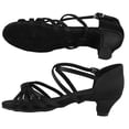thumbnail image 5 of BIMZUC Girls Soft PU Leather Latin Ballroom Dance Shoes with 1.57 inches / 4 cm Heel, Comfortable Ankle Strap Closed Toe Design for Children Practice and Performance, Black Size 30, 5 of 9