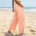 thumbnail image 4 of vigerkar Casual Wide Leg Plaid Barrel Pants for Women Drawstring Low Waist Palazzo Harem Trousers with Pockets (Orange, S), 4 of 6