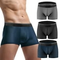 thumbnail image 3 of Htwon Mens Underwear Men's Boxer Brief Seamless Underwear Trunks Soft Thin Underpants(1 Pack, Blue, M), 3 of 12