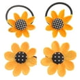 thumbnail image 1 of pinzas para el pelo con forma de girasol de imitación, pinzas laterales de tela con flores, bandas para el pelo para niños, pinzas y lazos para el pelo (2 unidades cada una), 1 of 6